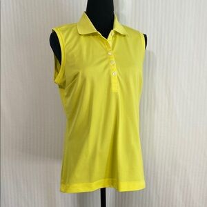 Nike Golf Women's Vibrant Yellow Sleeveless Polo Style Top Size Medium